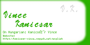 vince kanicsar business card